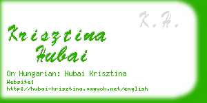 krisztina hubai business card